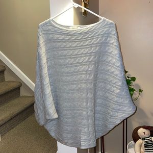 I have soft gray sweater with braiding throughout the sweater. So comfortable